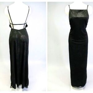 David Meister Spaghetti Strap Floral Open Back Gown/Maxi Sz 6